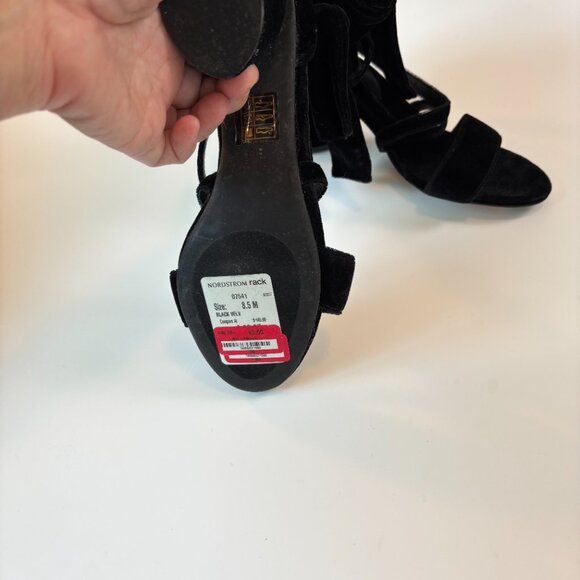 Jeffrey Campbell Faustino Black Velvet Heels 8.5 NWT Bold Chic Cocktail Date - Picture 4 of 8
